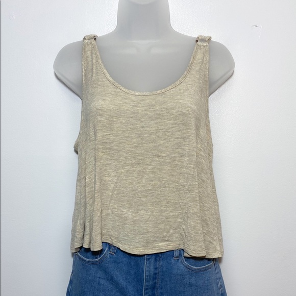 NWT | Boutique style | heather tan crop tank top - Picture 1 of 1